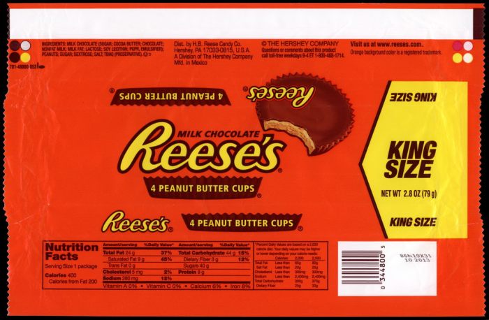 Reese's peanut butter cups nutrition facts