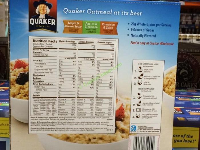 Quaker oats nutrition facts