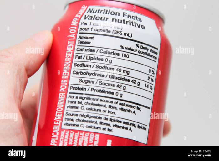 Coca cola can nutrition facts